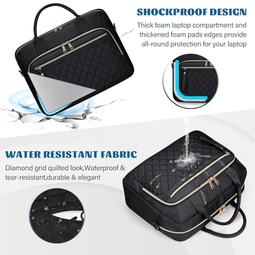 RAINSMORE 17 Inch Laptop Bags for Women Large Laptop Case Messenger Bag — view 4