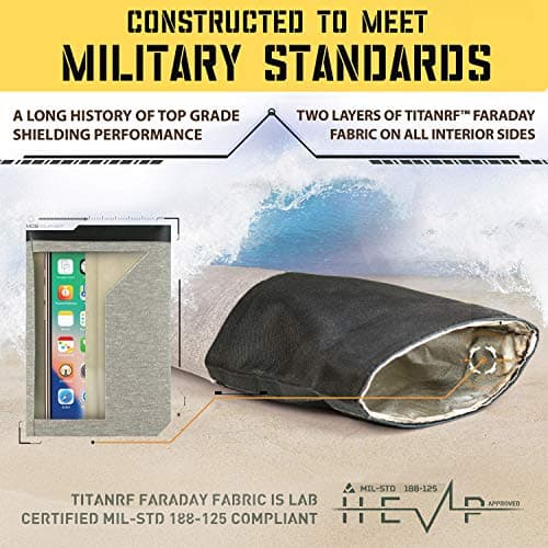 Mission Darkness Faraday Phone Sleeve // Slim Waterproof Dry Bag for Cell Phones + RF Shielding Liner // Signal Blocking, Anti-tracking, EMP Shield, Data Privacy, Electronic Device Security — view 6
