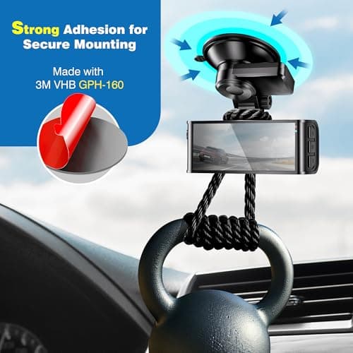 Dash Cam Mount Adhesive Pads – 4-Pack 56mm Round Double-Sided Pads Made with 3M VHB – Heat-Resistant Tape for Windscreen, Dashboard, GPS & Camera Holders – Includes 4 Adhesion Promoters — view 3