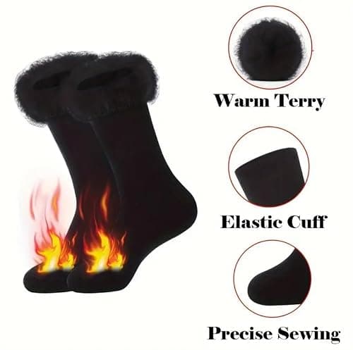 ASD Accessories Men's Long Thermal Socks High 2.4 Extra Warmth Insulated Winter Socks Comfort In Size 6-11 UK (Pack of 1, Black) — view 4