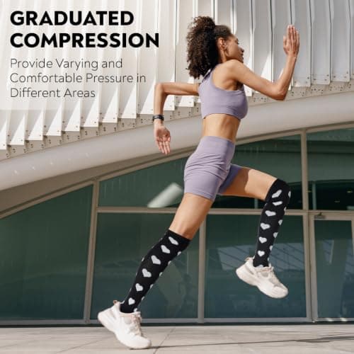 Queenshin Compression Socks Women Flight Knee High Light Support Stockings — view 5