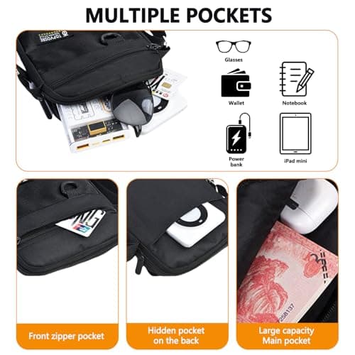 : GaoBangM Anti-Theft Sling Bag for Men Women, Waterproof Crossbody Bag — view 6