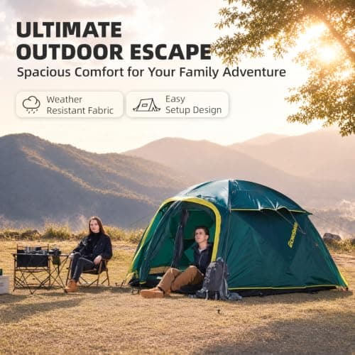 EchoSmile 4 Person Tents for Camping Waterproof Spacious Family Dome Tent — view 2