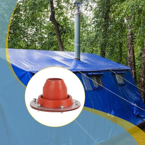 AsrMyjcx Tent Stovepipe Chimney Plug Feedthrough Adapter Pipe Insulation for Outdoor Tents, Boathouses, Garden Sheds, Workshops, Cabins, orange — view 5
