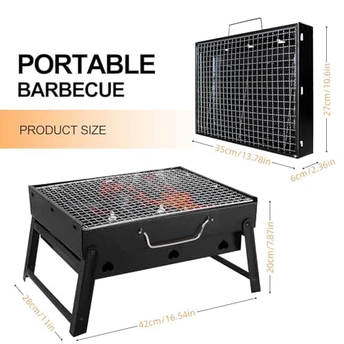BBQ Barbecue Grill, Portable BBQ grill easy-to-use, Foldable Charcoal Grill — view 2