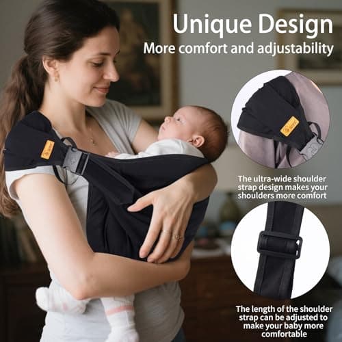 Toddler Carrier Sling Baby Carrier Newborn Baby Sling Carrier Baby Carriers from Newborn Baby Wrap Carrier Toddler Sling with Extra Wide Cozy Strap, Safety Adjustable Ergonomic Toddler Carrier — view 2