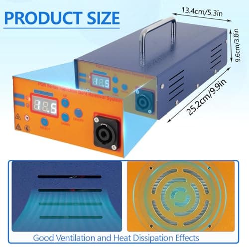 GLBMXDD Car Paintless Dent Box Repair, 1380W Magnetic Induction Auto Body Removal Machine,Pro PDR Induction Heater Machine with Suitcase, Auto Dent Repair Kit — view 6