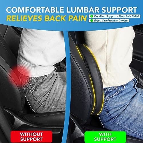 Lofty Aim Lumbar Support Pillow for Car, Car Seat Back Support for Driving — view 4