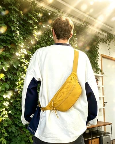 Bum Bag Women Crossbody Belt Bag, Water Resistant Nylon Sling Fanny Pack — view 3