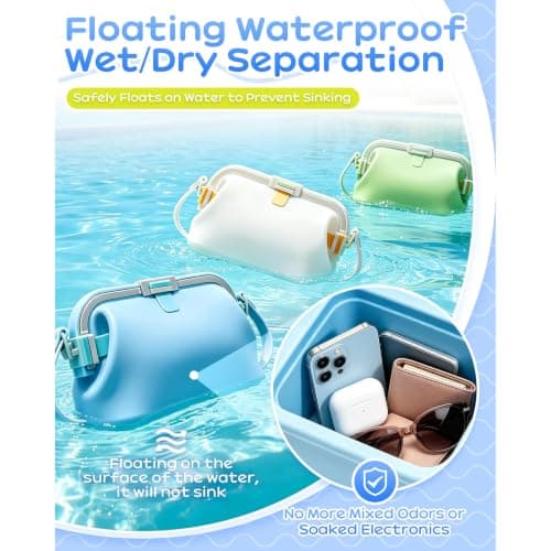 Foldable Silicone Beach Bag, Waterproof Silicone Handbag, 2000 mL Capacity — view 3