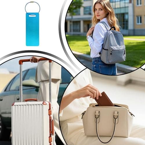 Luggage Tag, Portable Erasable Safe Aluminium Identifier, Metal Suitcase Tag - For Travel Trips Holiday Bags Suitcase Airports Airplanes — view 4