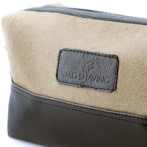 Jag Shaving Genuine Leather Toiletry Bag for Men & Women | Travel Wash Bag with Large Space – Luxury Grooming Organizer for Shaving Kit, Cosmetics, Bathroom Accessories and Travel Essentials | Beige — view 2