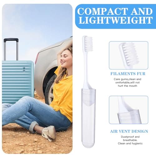 Bettinay 8 PCS Travel Toothbrush and Toothpaste Set, Portable Folding Soft Toothbrushes and Mini Toothpaste Kit — view 3