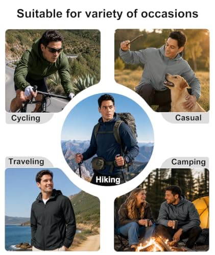 ZITY Rain Jacket Men Packable Rain Coat Waterproof Windbreaker Raincoat — view 5