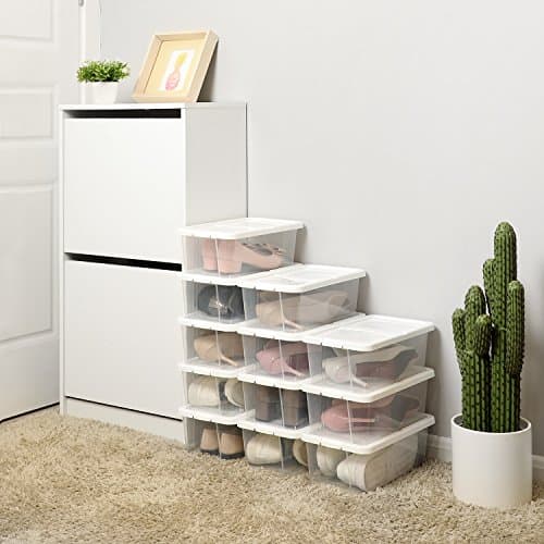 SONGMICS Shoe Boxes with Lids, Set of 12, Stackable Shoe Organiser — view 5