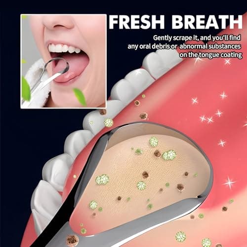 3 Pack Metal Tongue Scraper, Tongue Cleaners Stainless Steel Set, 2 Spoon 1 U-Shaped Tongue Scrapers with Storage Case, Tongue Cleaner for Adults Kids Oral Hygiene Care, Reduce Bad Breath, 3Style Kit — view 4