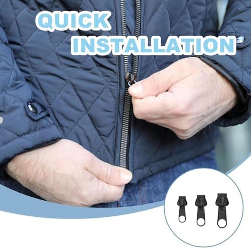 Universal Zipper Repair Kit,18 PCS Removable Zip Puller Replacement Easy No Tools Fix for Jackets Luggage Backpacks Jeans Multipack in Black — view 5