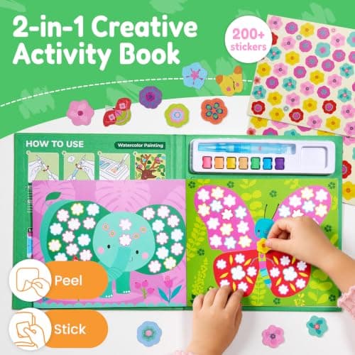 JoyCat Paint with Water Coloring Books & Creative Sticker(Animals) — view 4