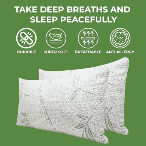 LSC Bamboo Memory Foam Pillow Neck Shoulder Support Hypoallergenic — view 3