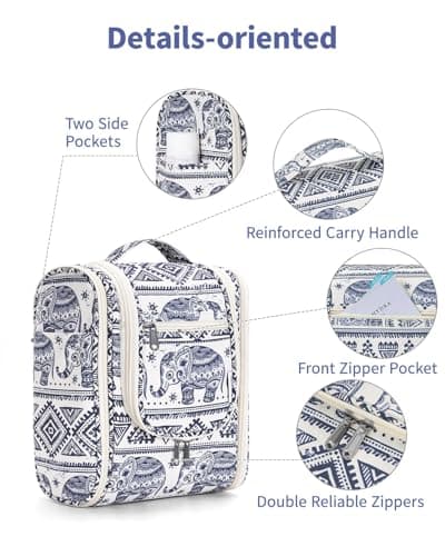 Narwey Hanging Toiletry Bags for Women, Travel Wash Bag for Toiletries — view 4