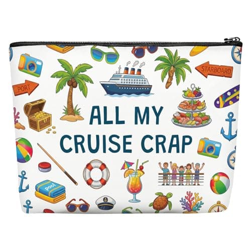 Cruise Makeup Bag, Cruise Cosmetic Bag Organiser with Zipper Toiletry, Cruise Lover Gifts for Women Vacation, Purse Organizer Pouches for Daughter Mum Friend, Sun Cream Bag for Beach Travel