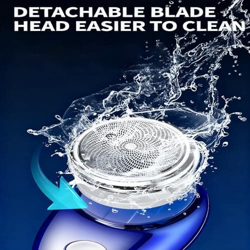 Portable Electric Men Shaver, Wet Dry Trimmer Shaving Machine, Small Face Shaver, Rechargeable Travel Beard Trimmer Detachable Washable Head Portable Pocket Size — view 6