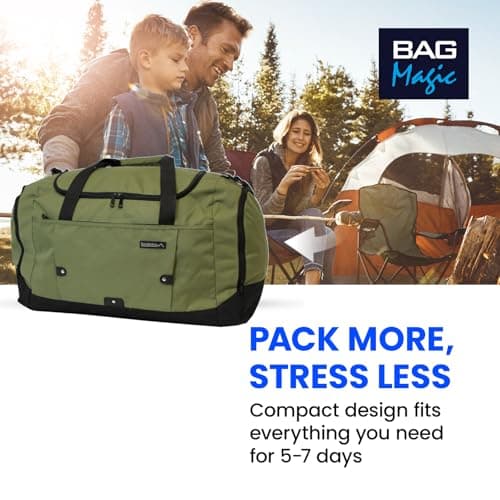 Medium Sports Holdall 40L – 52x31x25cm Gym Bag, Travel Duffle Bag with Shoulder Strap – Lightweight Carry-On Cabin Luggage for Men & Women - Khaki — view 3