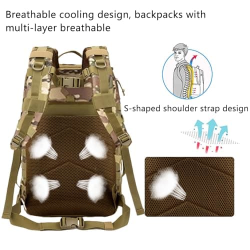 Geebymol 45L Military Tactical Backpacks Large Molle Army Assault Pack — view 5