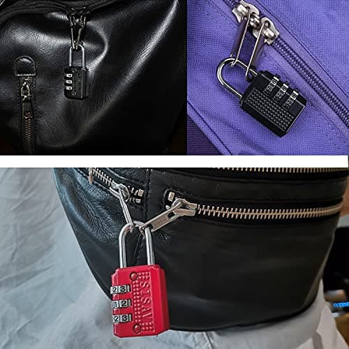 SISAV 3 Digit Combination Lock,Gym Padlock,Outdoor Padlock,Suitable for School Lockers,Tool Boxes,Travel Backpack,Hasp(Silver 5pack) — view 5