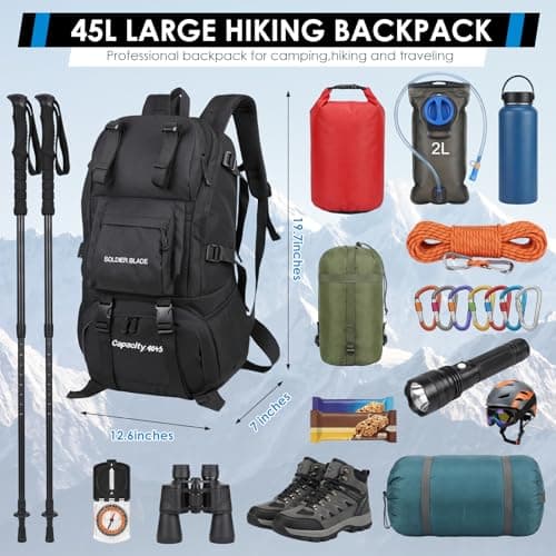 Sockywin Hiking Backpack 45L, Waterproof Rucksack for Camping Trekking — view 2