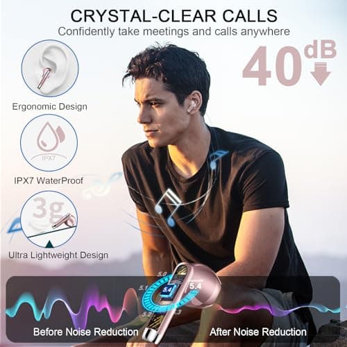 Conyat AI Language Translation Real Time, 3-in-1 Buletooth 5.4 Translator with 7 Translation Modes, 49H Playtime, 164 Languages Translator In Ear for Travel Business, Rose Gold — view 5
