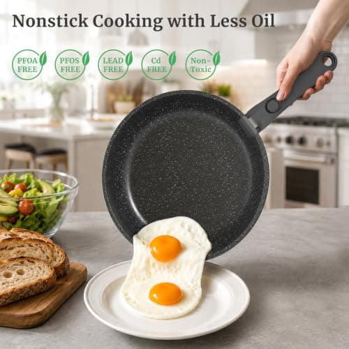 YASHE 21Pcs Nonstick Pots and Pans Set with Removable Handles, Oven Safe — view 3