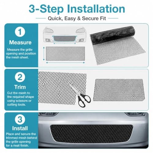 100x30cm Black Aluminium Alloy Mesh, Universal Automotive Grille Net for Car Bumper Hood Vent, Durable Black Mesh Screen for Vehicle Opening Body Kit — view 5