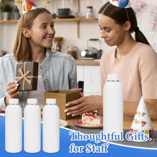 10 Pack Insulated Water Bottles, 17oz Stainless Steel Tumblers Bulk, White — view 6
