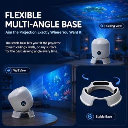 Kdely Dynamic Rotating LED Projector Light,USB Rechargeable 3D Wave Light Effect(Ocean) — view 3