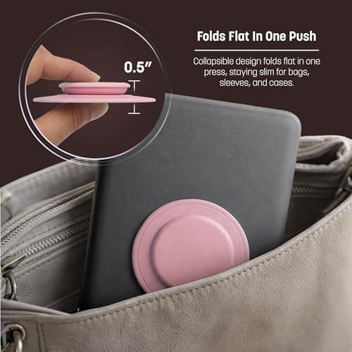 Encased Large Grip Holder for Kindle E-Readers, Tablets and iPads - Case Compatible Adhesive Collapsible Handle (Pink) — view 5