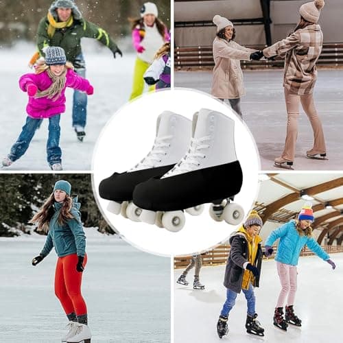 Skate Shoe Covers – Anti-Abrasion Protective Covers For Speed & Figure Skating | Elastic Ice Skate Soakers For Training Travel & Roller SkateProtection – Kids Teens Adults — view 2
