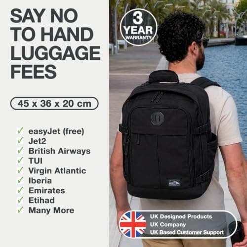 CabinMax Easyjet Cabin Bag 45x36x20 Underseat Cabin Bags & Travel Backpack — view 3