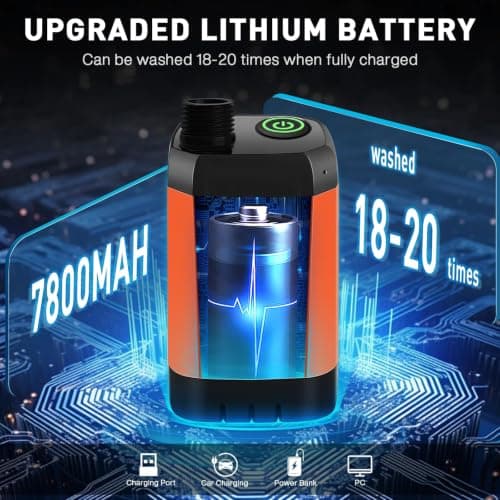 7800mAh Upgrade Portable Camping Shower with Digital Display & Temperature — view 3