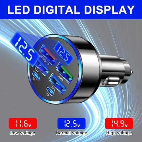 6 in 1 12V/24V Car Charger Fast Charge for IPhone, 300W Super Fast 30Minute — view 6