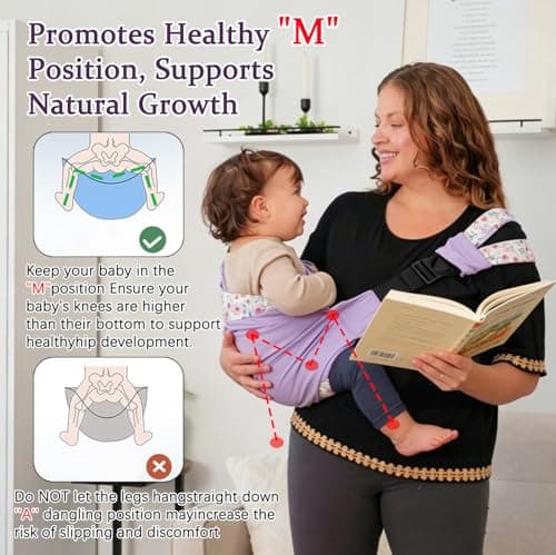 Baby Carrier for Hands-Fre, Ergonomic Sling, 3 Carry Positions, Lightweight — view 5