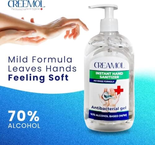 2 x 500ml Instant Hand Sanitiser Gel - 70% Alcohol Antibacterial, No Rinse — view 5