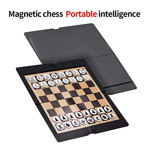 MIAOQI Foldable Magnetic Chess Set, Mini Pocket Student Mini Portable Traditional Fun Magnetic Folding Board Games for Travel School — view 5