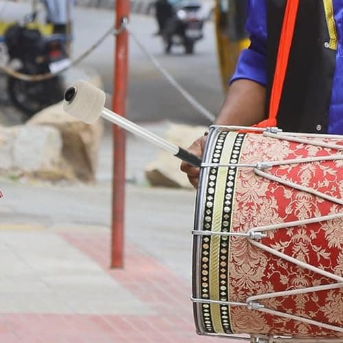 GALPADA Creative Drumstick and Aluminium Alloy Handle with Wool Felt Head Practical Percussion Instrument Stick and Drum Accessories, Sturdy and Well-made Random Color for Marching Band — view 5