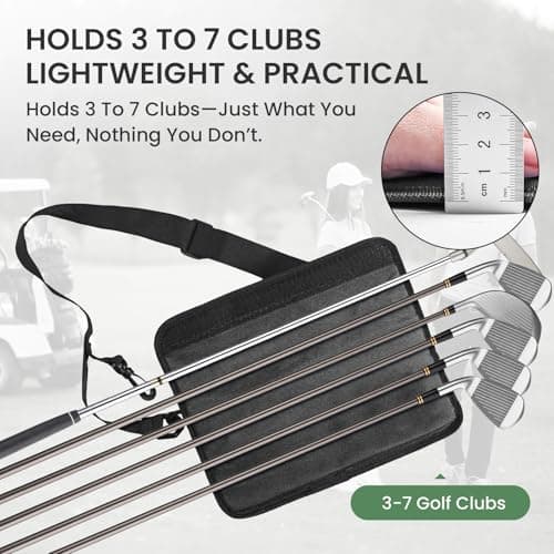 Golf Club Bag Mini for Men Women Driving Range Course Practice, Golf Pencil Bag with Shoulder Straps Sleeves Lightweight Durable Fashion for Golf Training (Black) — view 3