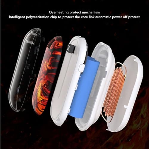 kaisudiAP Rechargeable Hand Warmer Power Bank, 3600mAh Portable Pocket Heater, Adjustable Temperature Settings, Charcoal Fire Ambiance Light, for Outdoor Activities Travel Camping — view 2
