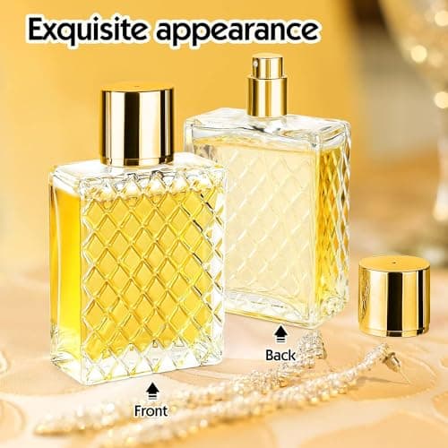 Ysimple 100ml Perfume Atomiser, Portable Clear Empty Glass Perfume Spray Bottles, Refillable Perfume Atomizer Large Cosmetic Fine Mist Atomizer for Travel(Golden) — view 5