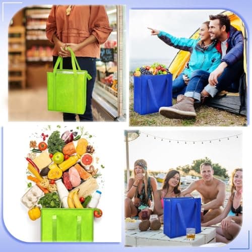 Freezer Bags for Shopping, Reusable Leakproof Picnic Lunch Cooler Tote — view 3