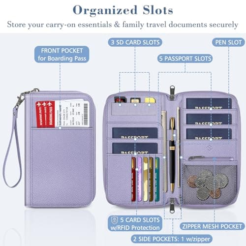 FINTIE Passport Holder Travel Wallet for Family — view 4