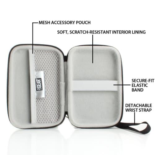 USA Gear Portable WiFi Hotspot Hard Case - WiFi Booster Travel Case with Wrist Strap - Compatible with MERCUSYS MT110, ZTE MF920, TP-Link M7450, D-Link DWR-2101 - Black — view 3